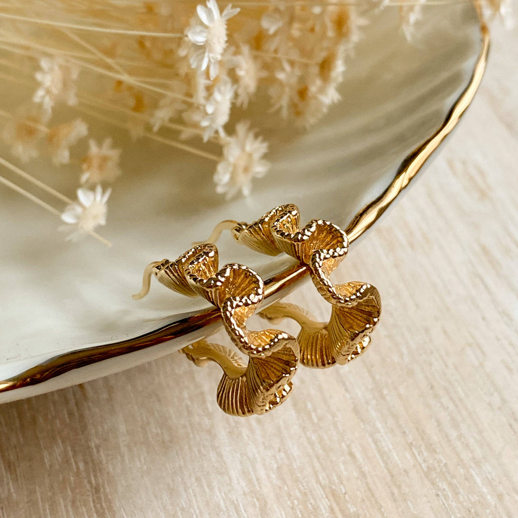Ruffled Hoop Earrings