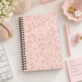 Carnet à motifs floraux roses
