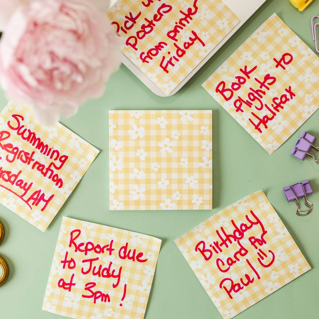 Blocs-notes autocollants fleurs marguerites jaunes